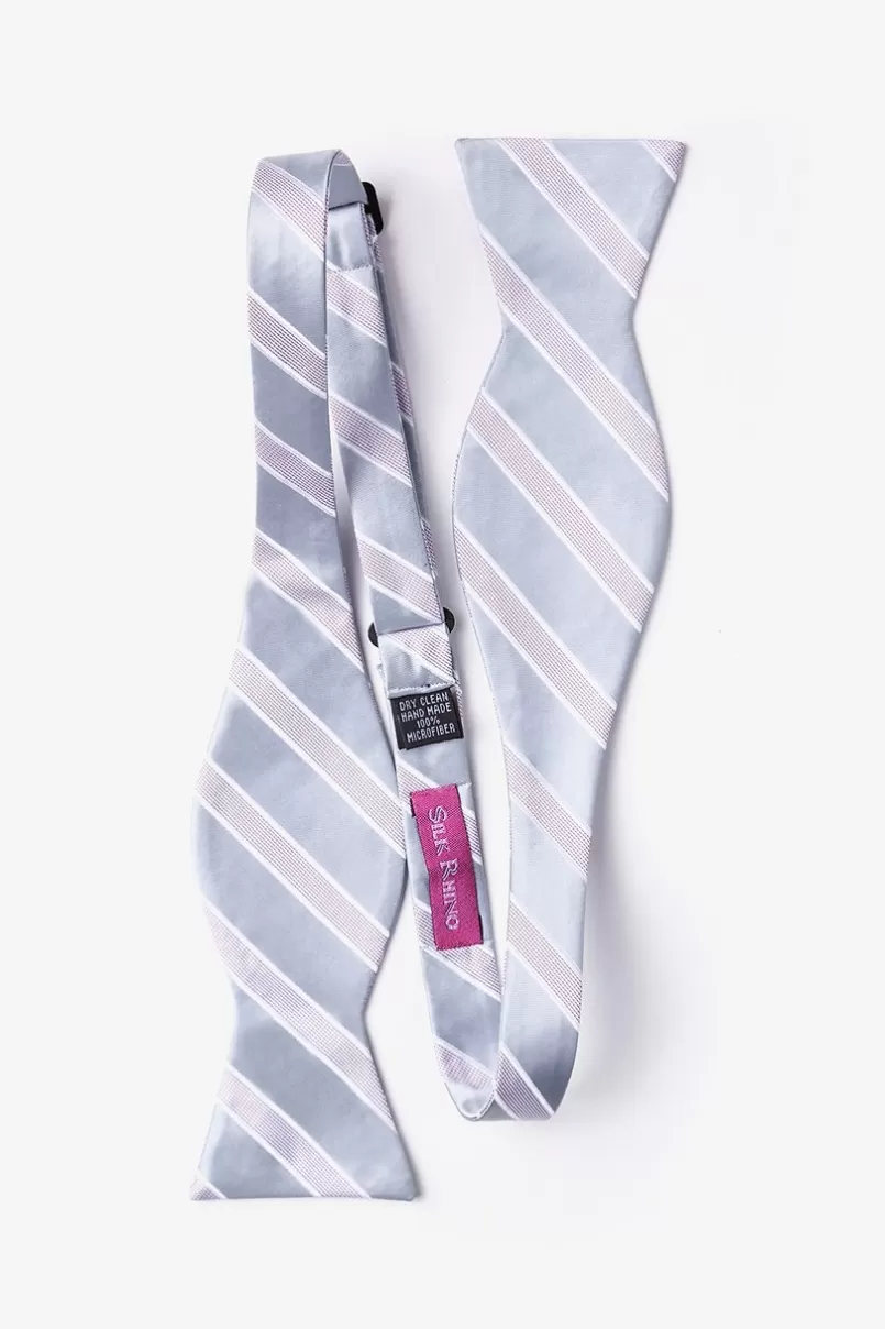 Ties Jefferson Stripe Self-Tie Bow Tie Gray Best Sale