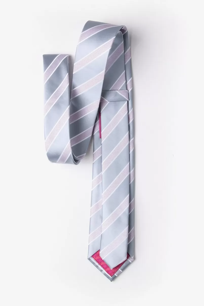 Ties Jefferson Stripe Skinny Tie Gray Fashion