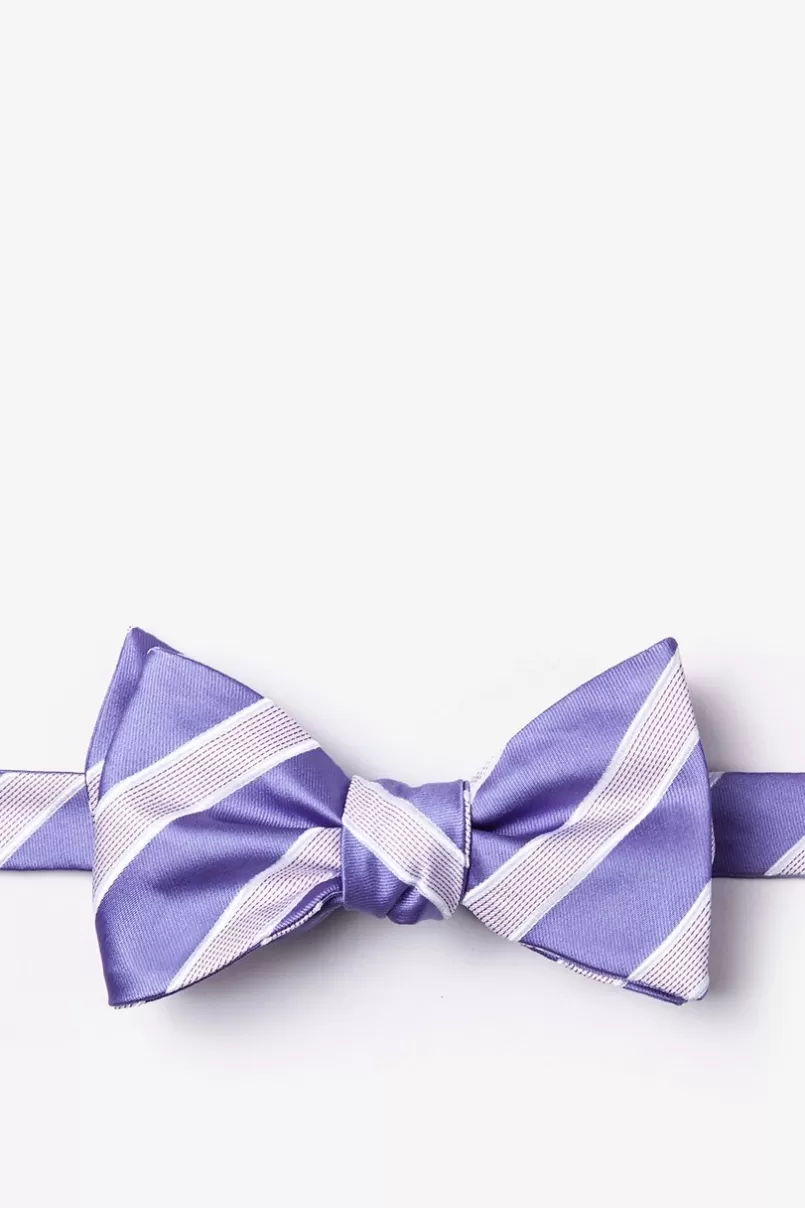 Ties Jefferson Stripe Self-Tie Bow Tie Lavender Cheap