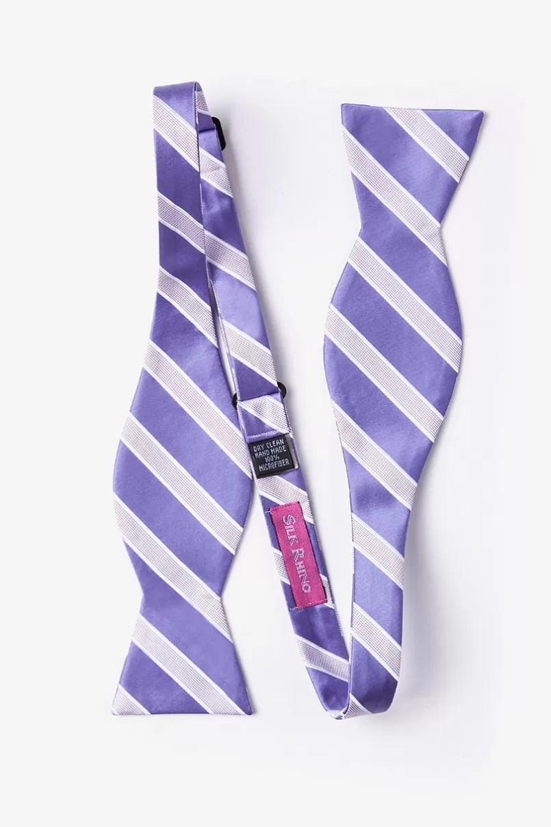 Ties Jefferson Stripe Self-Tie Bow Tie Lavender Cheap