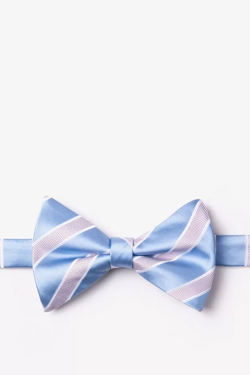 Ties Jefferson Stripe Light Blue Pre-Tied Bow Tie LightBlue Clearance