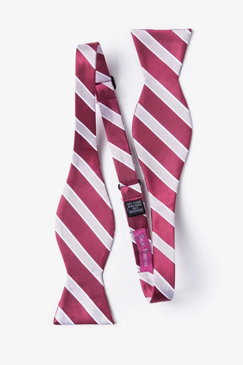 Ties Jefferson Stripe Self-Tie Bow Tie Maroon Best Sale