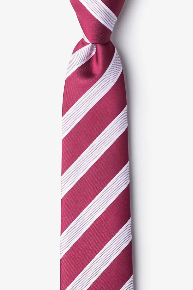 Ties Jefferson Stripe Skinny Tie Maroon Best