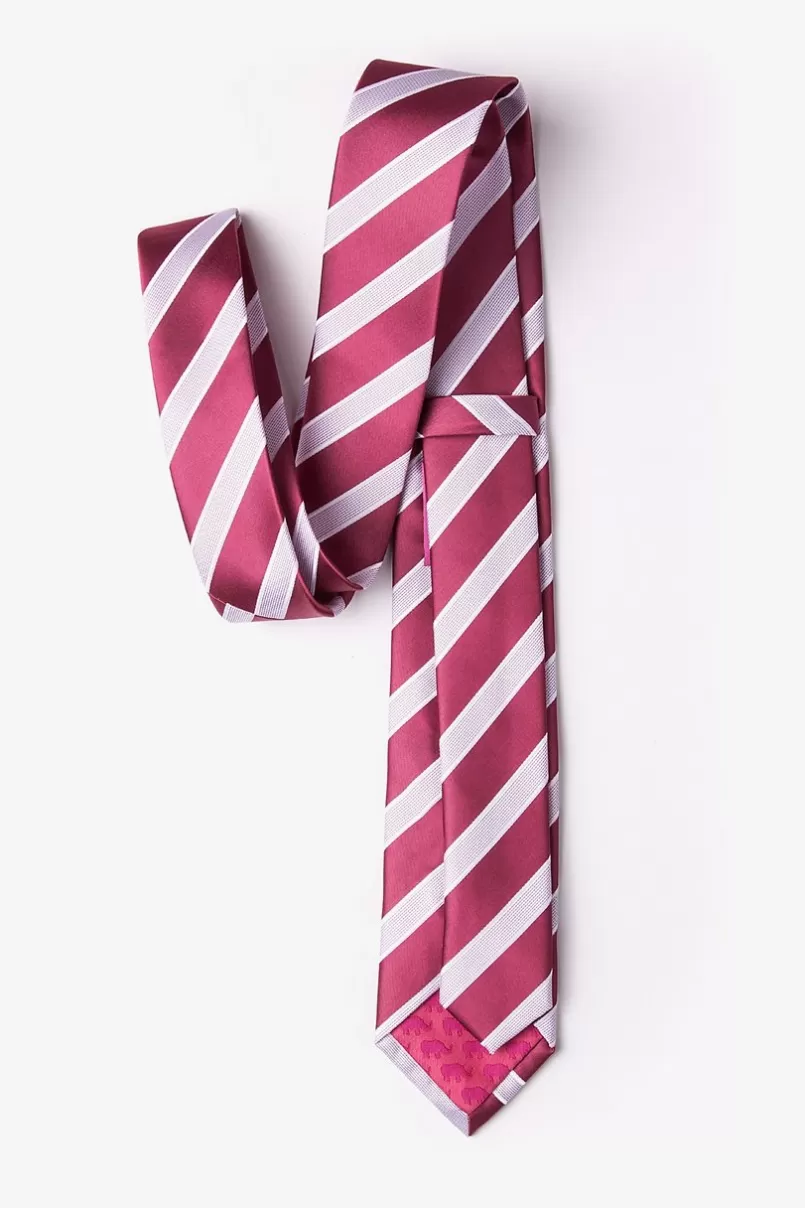 Ties Jefferson Stripe Skinny Tie Maroon Best