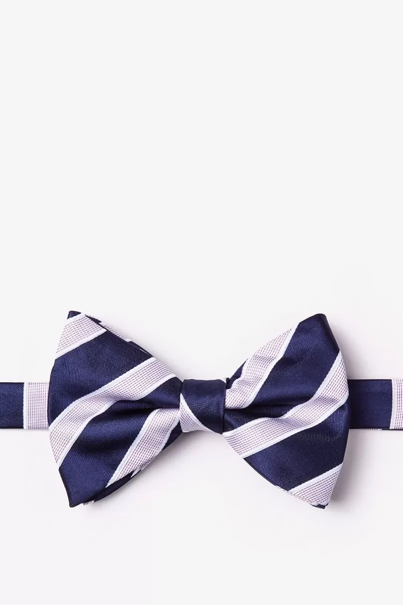 Ties Jefferson Stripe Navy Blue Pre-Tied Bow Tie NavyBlue Outlet