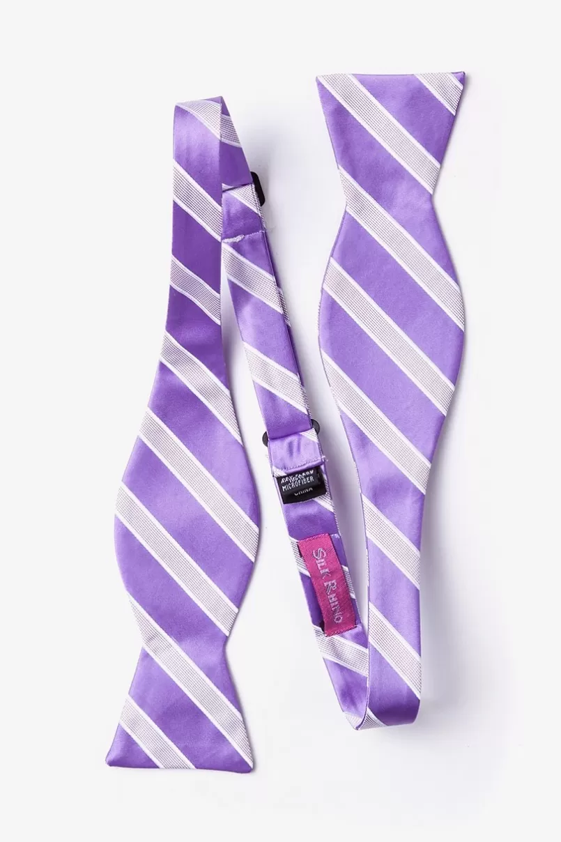 Ties Jefferson Stripe Self-Tie Bow Tie Purple Shop