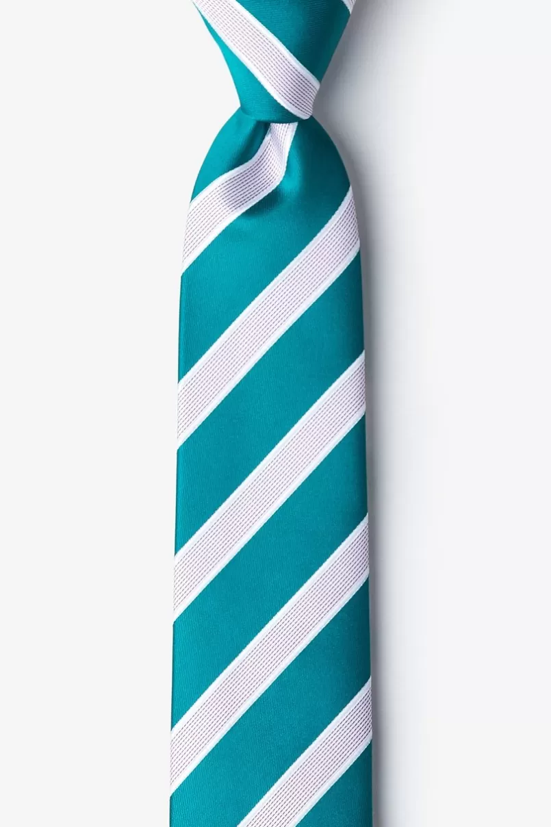 Ties Jefferson Stripe Skinny Tie Turquoise Shop