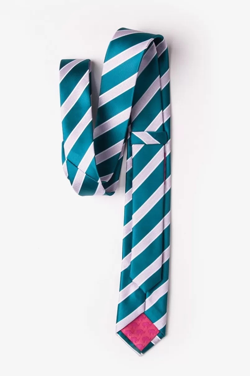 Ties Jefferson Stripe Skinny Tie Turquoise Shop