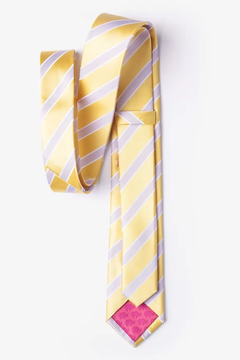 Ties Jefferson Stripe Skinny Tie Yellow Sale