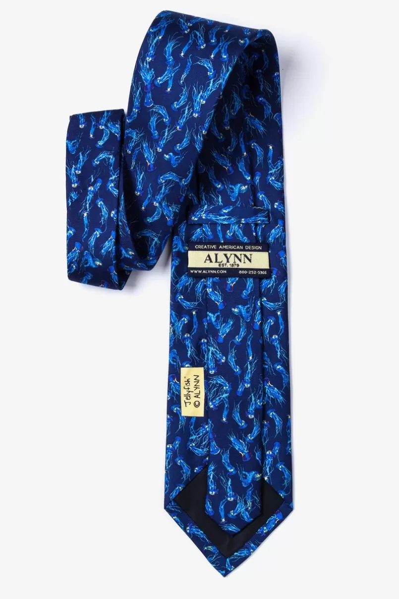 Ties Jellyfish Navy Blue Tie Store