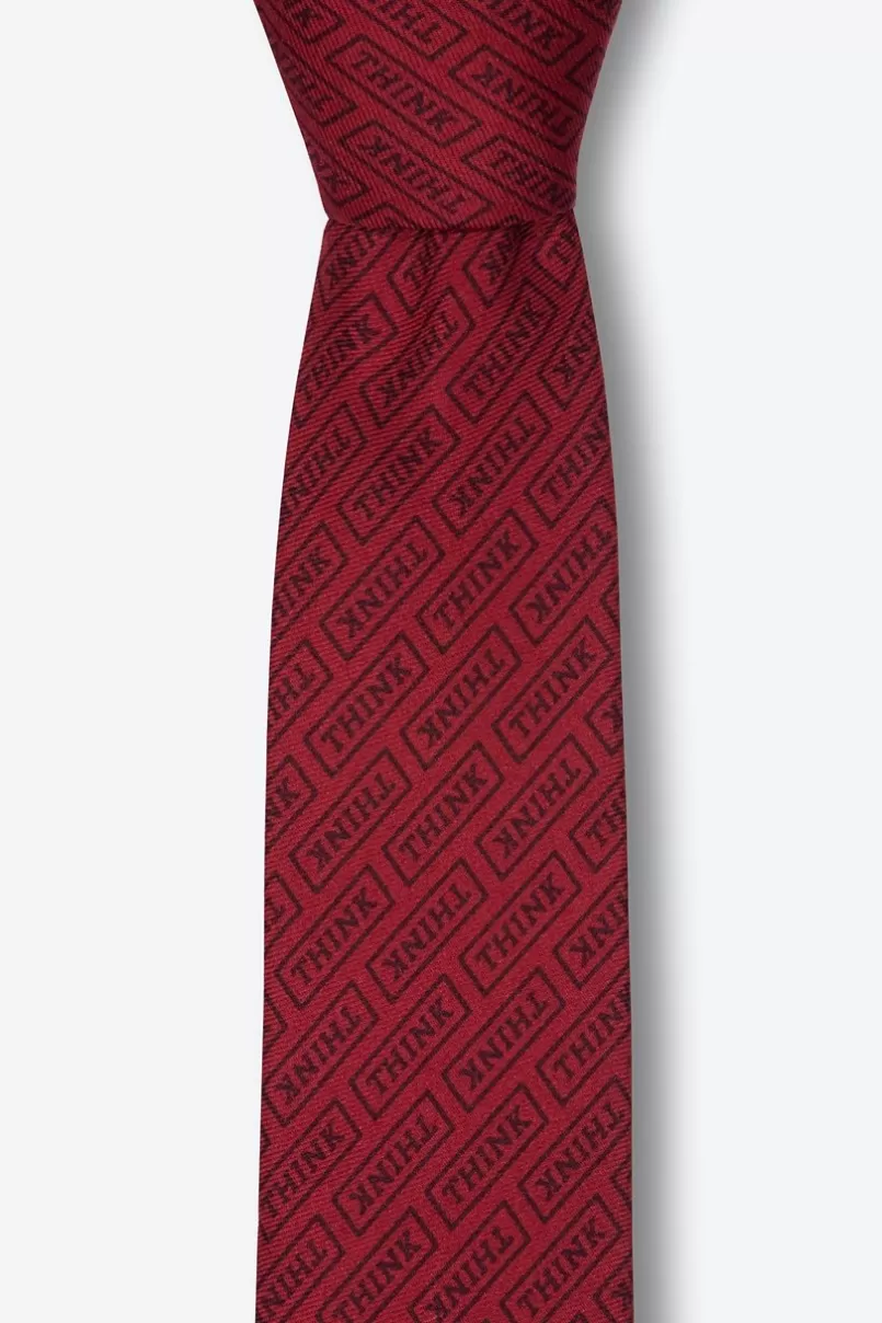 Ties JFK "Think" Maroon Skinny Tie Sale