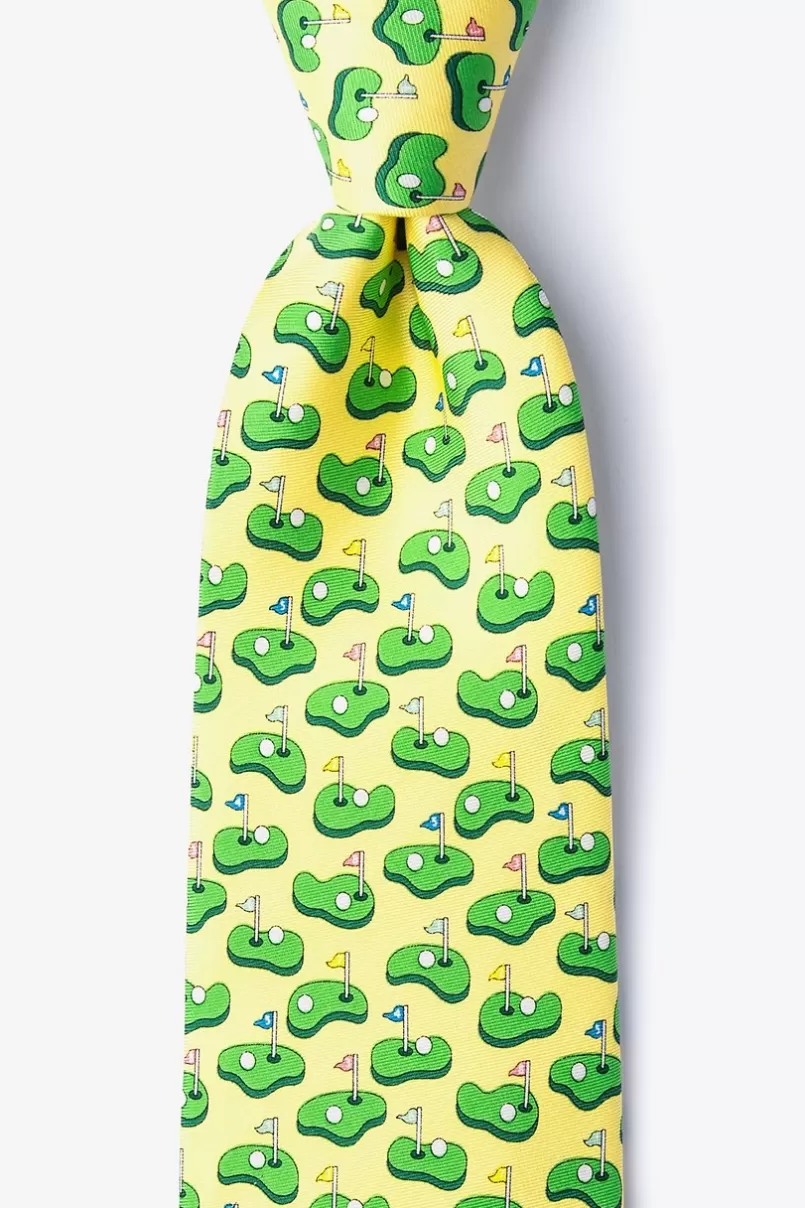 Ties Just Putter-ing Around Tie Yellow Best Sale