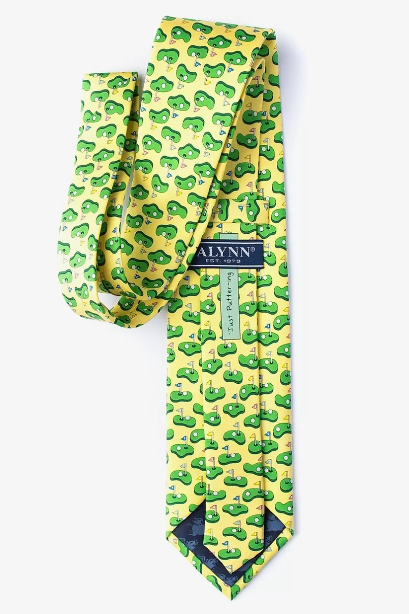 Ties Just Putter-ing Around Tie Yellow Best Sale