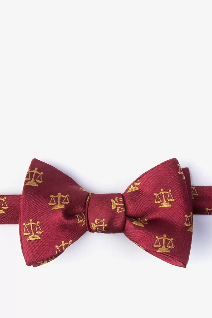 Ties Justice Served Burgundy Self-Tie Bow Tie Flash Sale