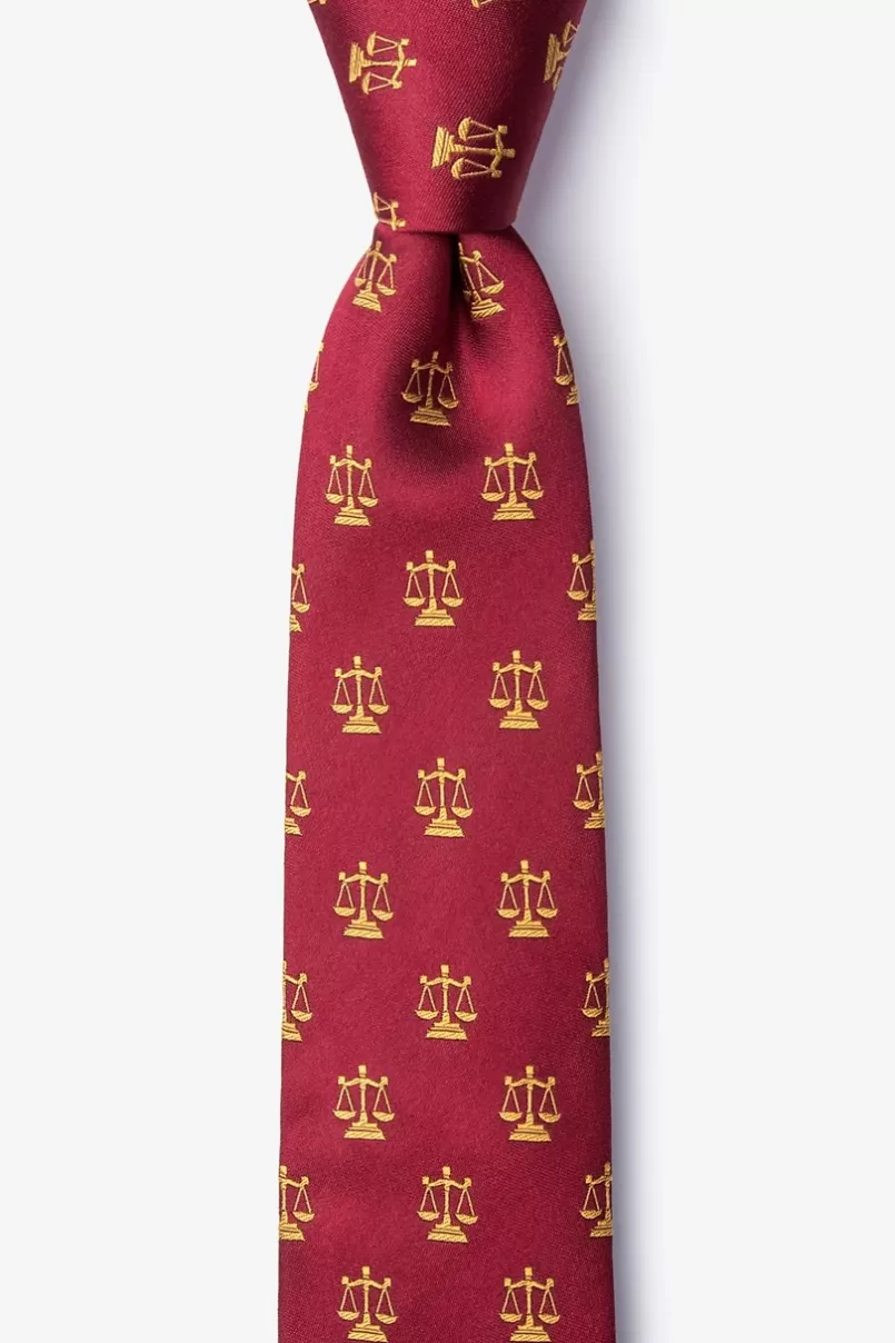 Ties Justice Served Burgundy Skinny Tie Cheap