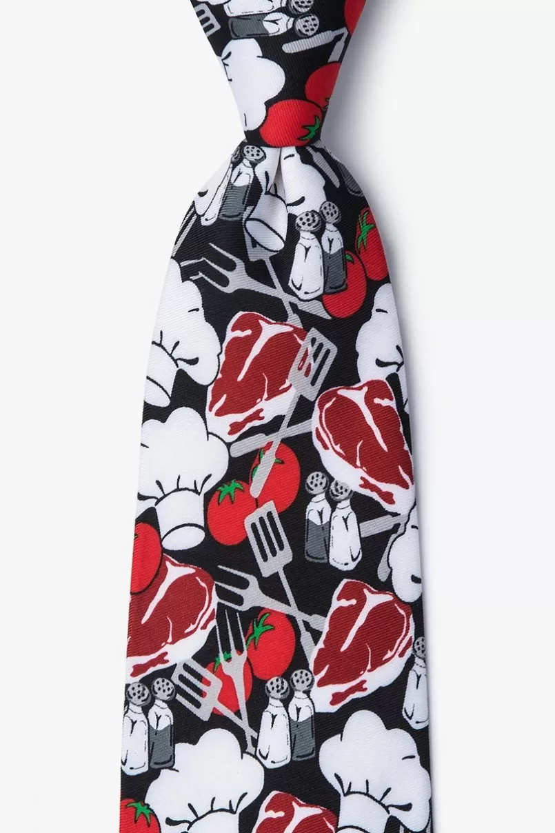 Ties Kiss The Cook Black Tie Clearance