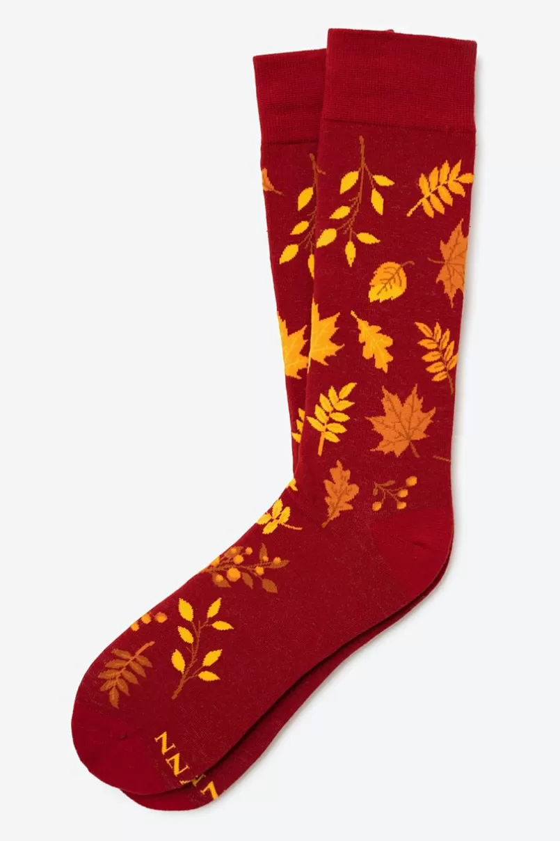 Ties Leaf Me Alone Red Sock Cheap