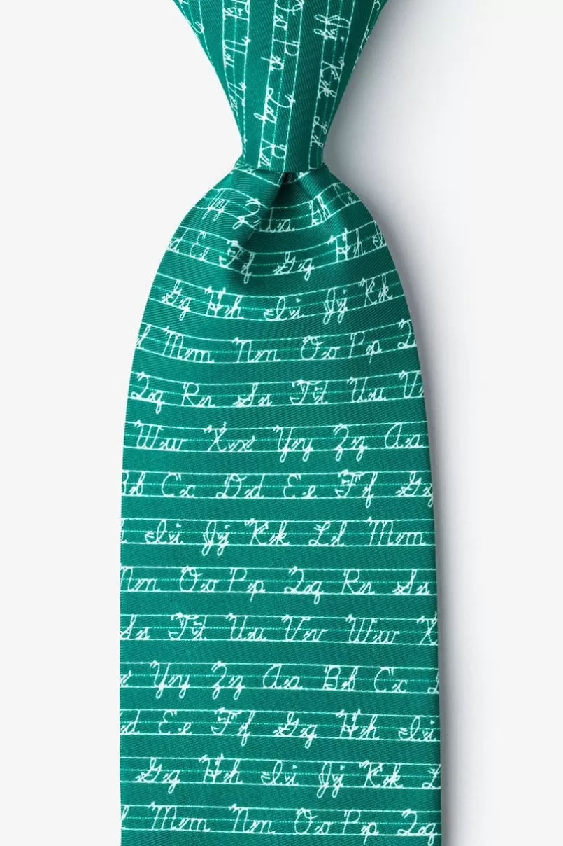 Ties Learning Cursive Hunter Green Extra Long Tie HunterGreen Clearance