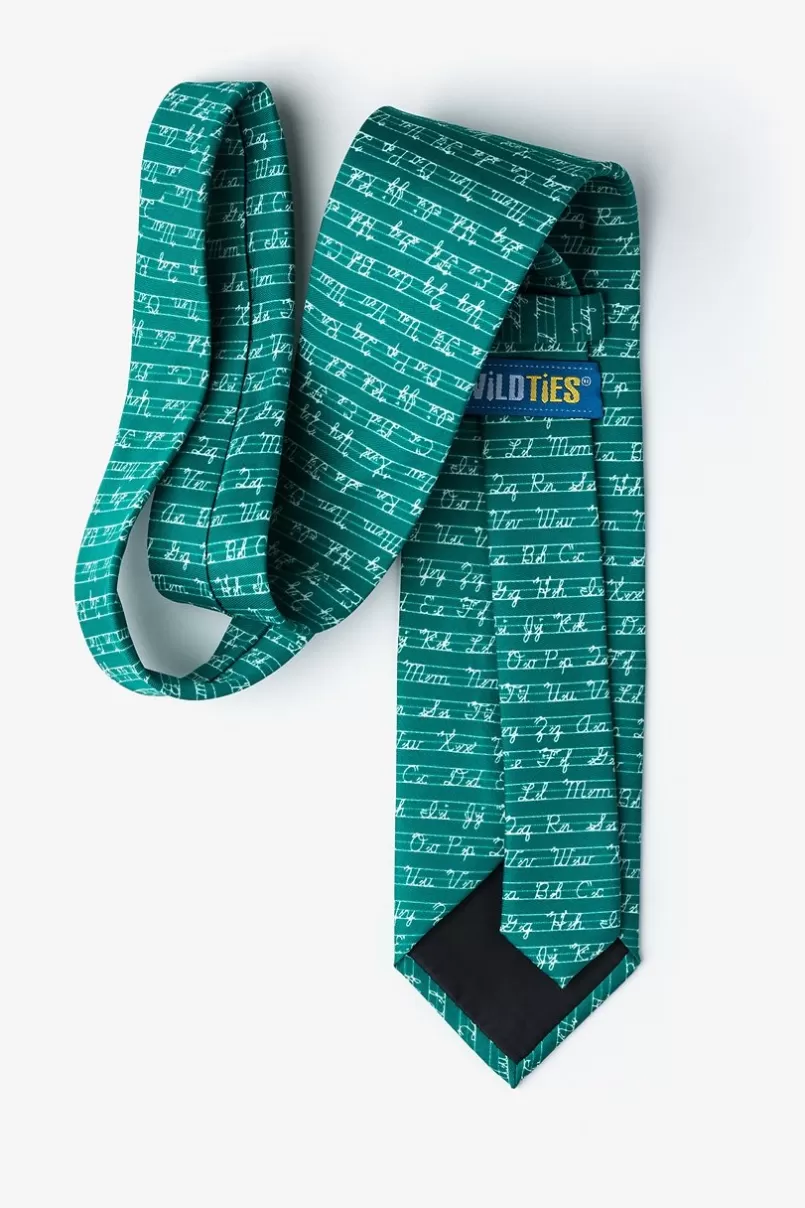 Ties Learning Cursive Hunter Green Extra Long Tie HunterGreen Clearance