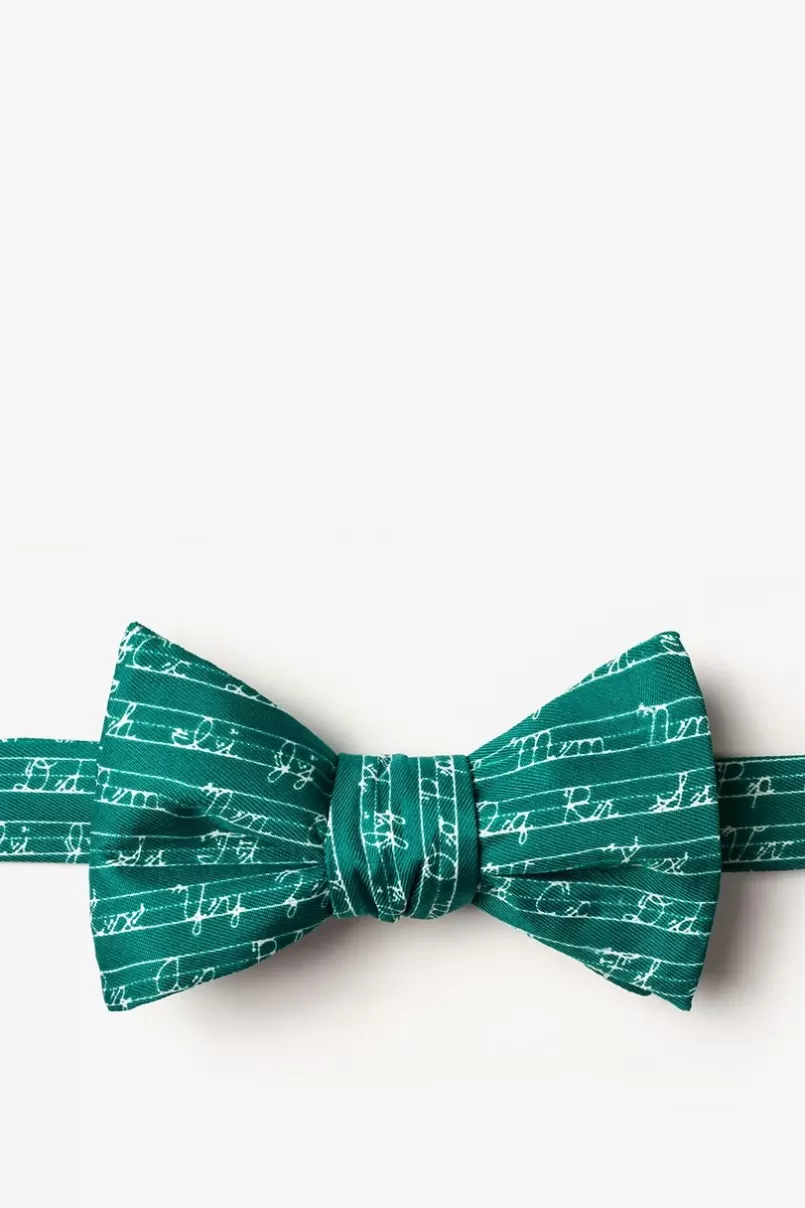 Ties Learning Cursive Hunter Green Self-Tie Bow Tie Clearance