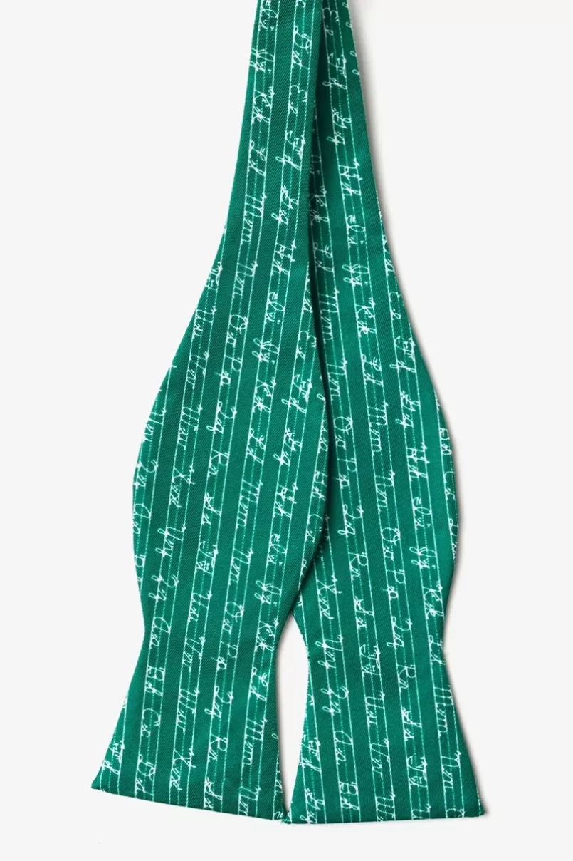 Ties Learning Cursive Hunter Green Self-Tie Bow Tie Clearance