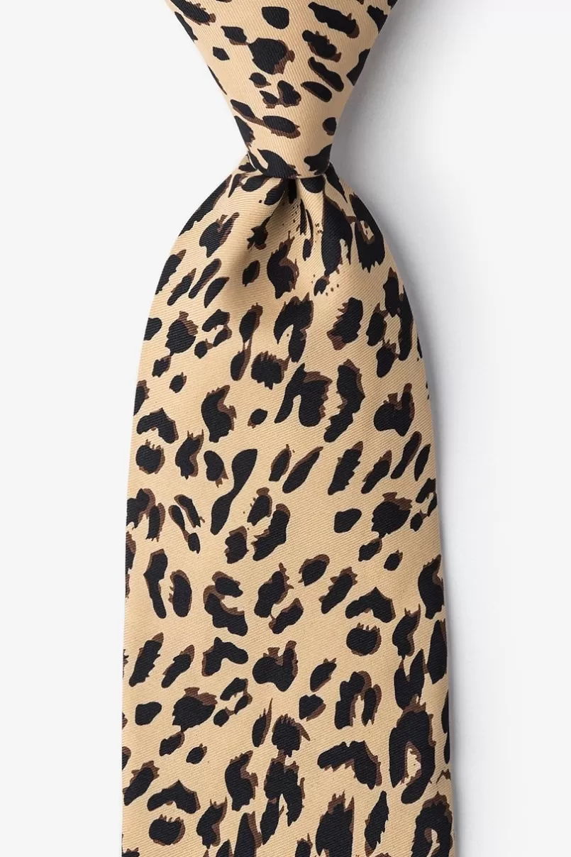 Ties Leopard Animal Print Tan/taupe Tie Hot