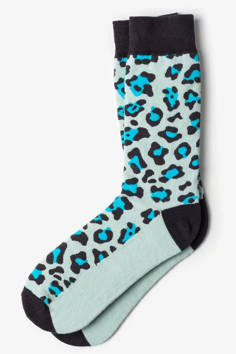 Ties Leopard Print Light Blue Sock LightBlue Online