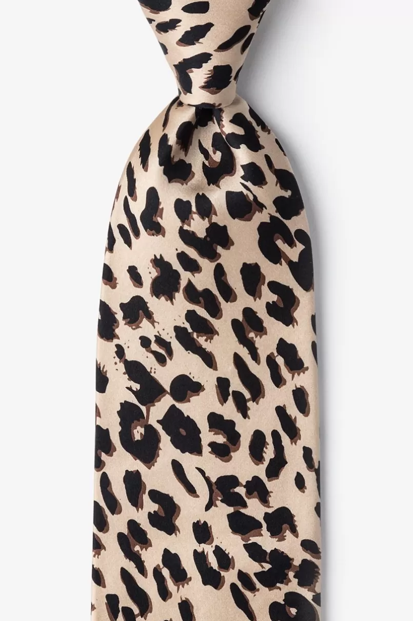 Ties Leopard Print Tan/taupe Tie Online