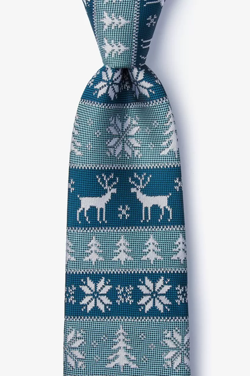 Ties Less Ugly Christmas Sweater Teal Tie Outlet