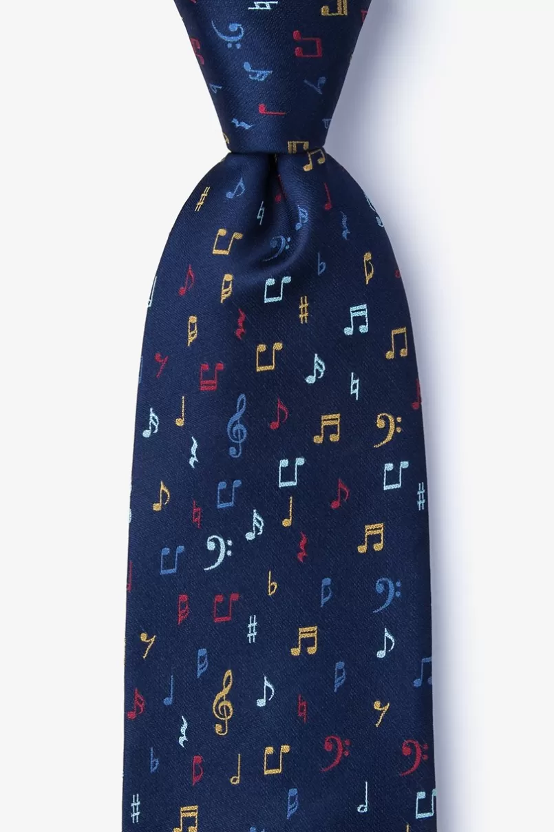 Ties Let's Compare Notes Navy Blue Tie NavyBlue Online