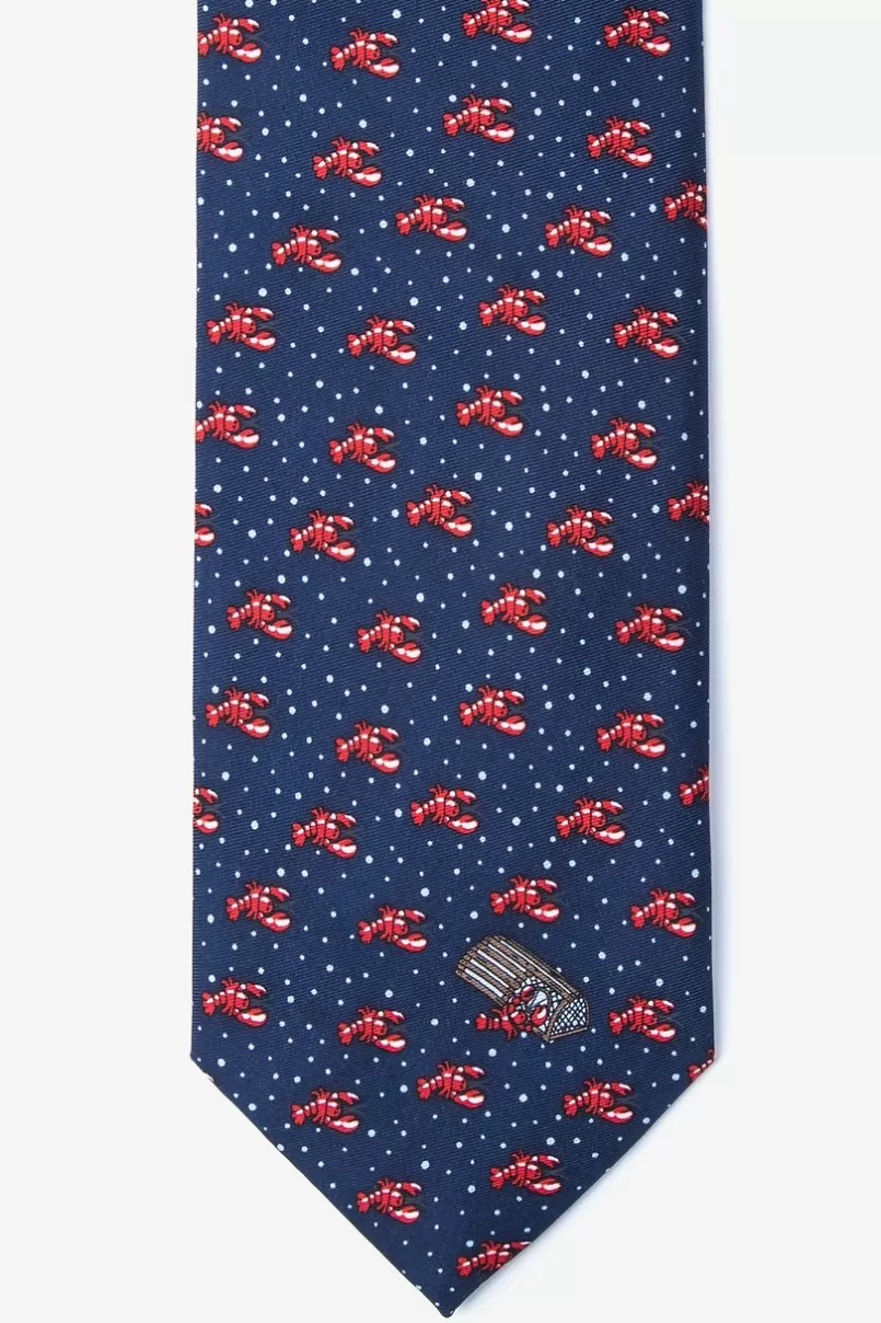 Ties Lobstah Trap Navy Blue Tie Store