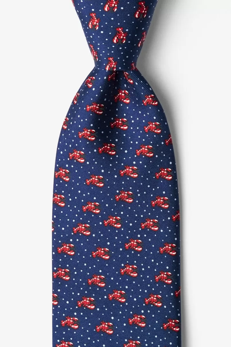 Ties Lobstah Trap Navy Blue Tie Store