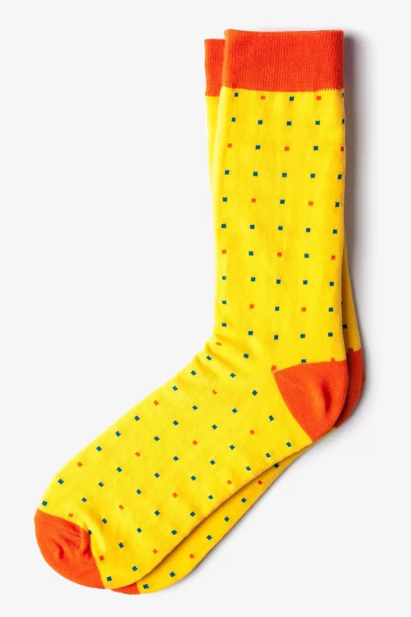 Ties Long Beach Dots Sock Yellow Cheap