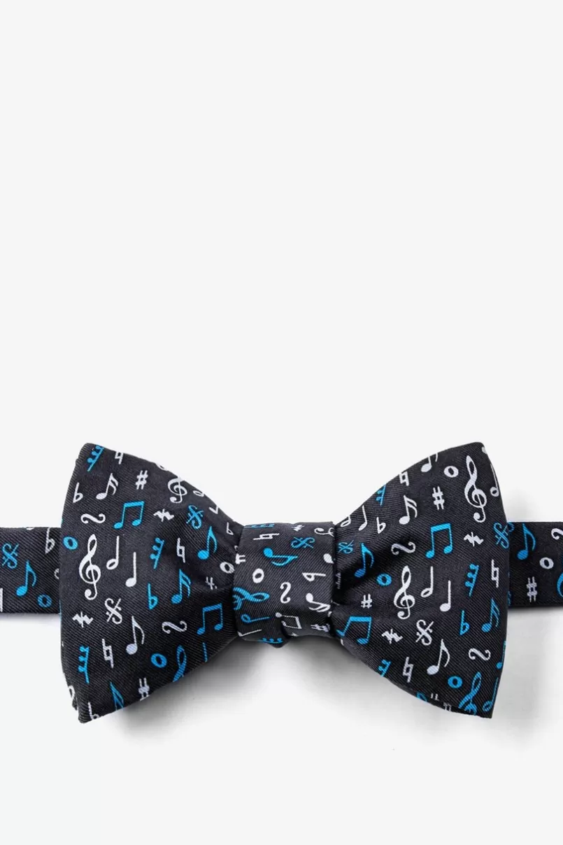 Ties Lookin' Sharp Black Self-Tie Bow Tie Clearance