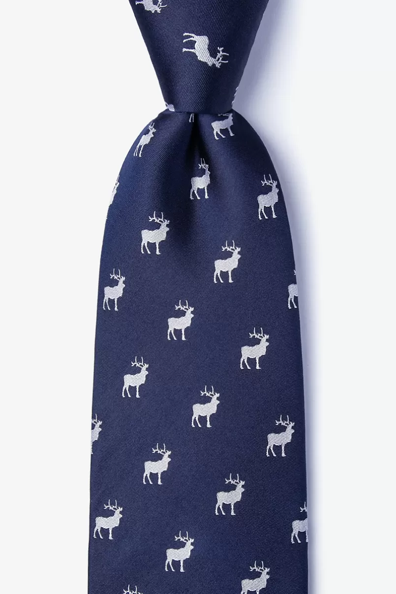 Ties Majestic Elk Navy Blue Extra Long Tie NavyBlue Cheap