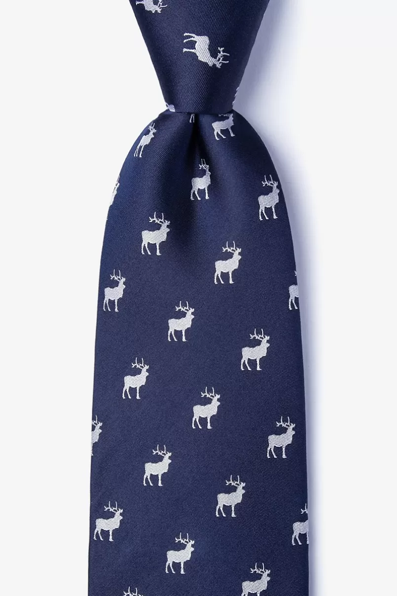 Ties Majestic Elk Navy Blue Tie NavyBlue Outlet