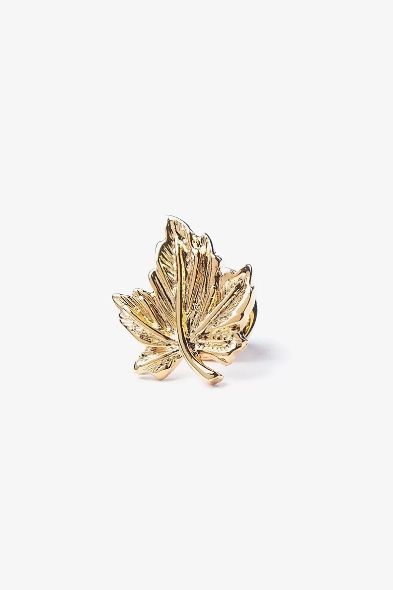 Ties Maple Leaf Lapel Pin Gold Shop