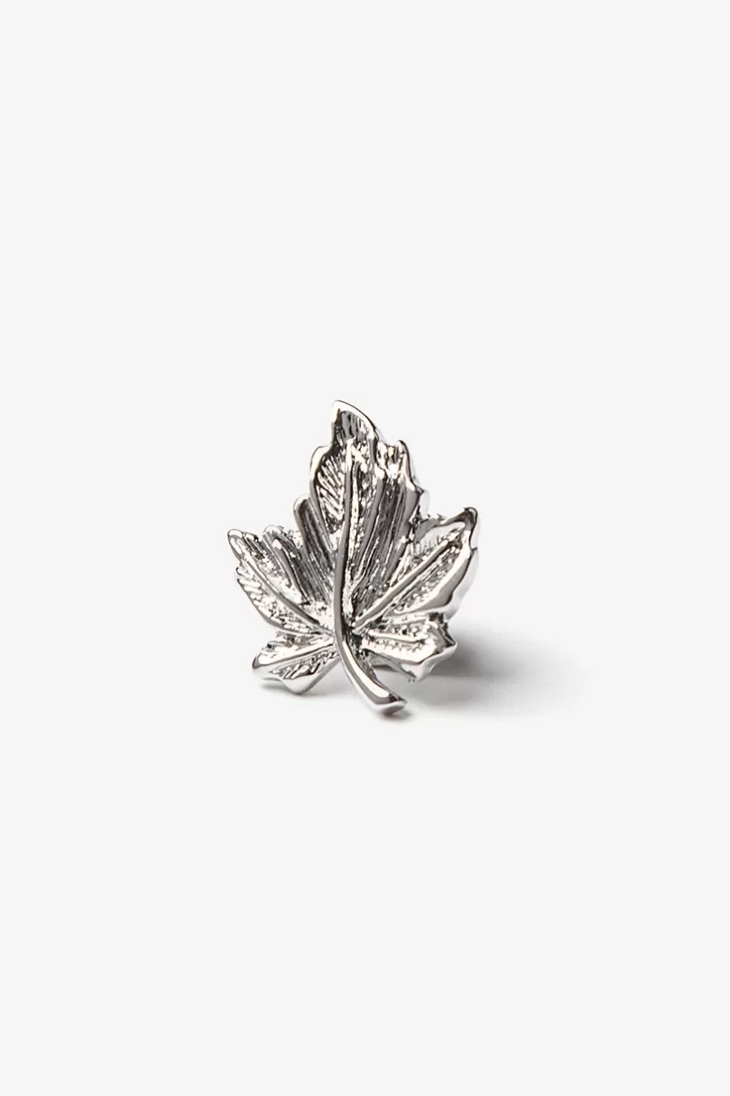 Ties Maple Leaf Lapel Pin Silver Flash Sale