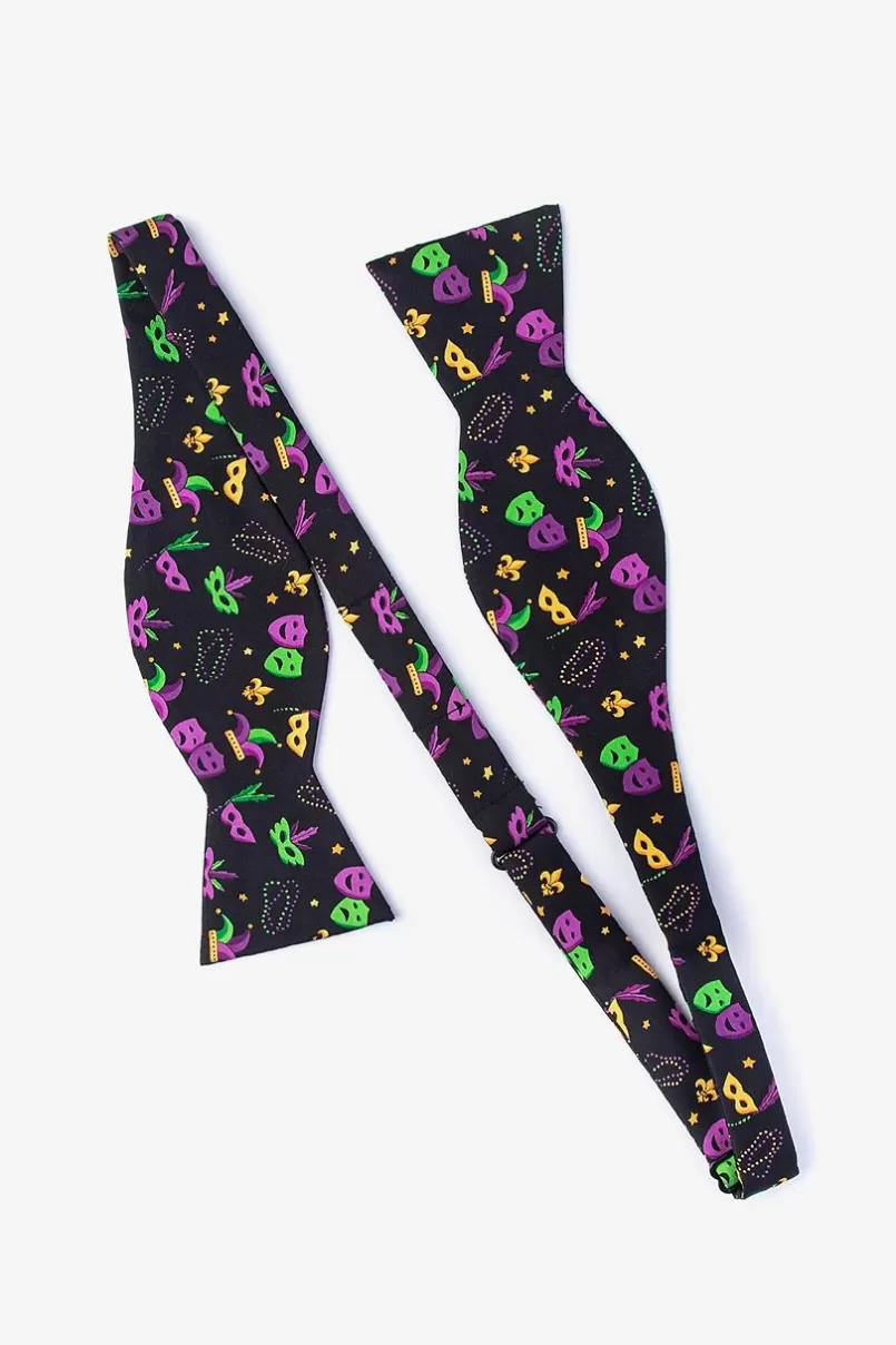 Ties Mardi Gras Masquerade Black Self-Tie Bow Tie Hot