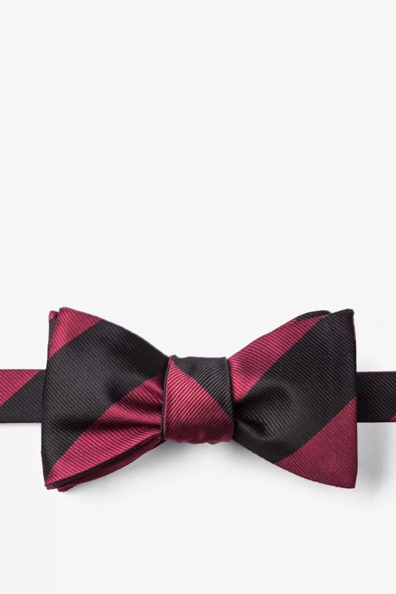 Ties Maroon & Black Stripe Self-Tie Bow Tie Maroon&Black Fashion