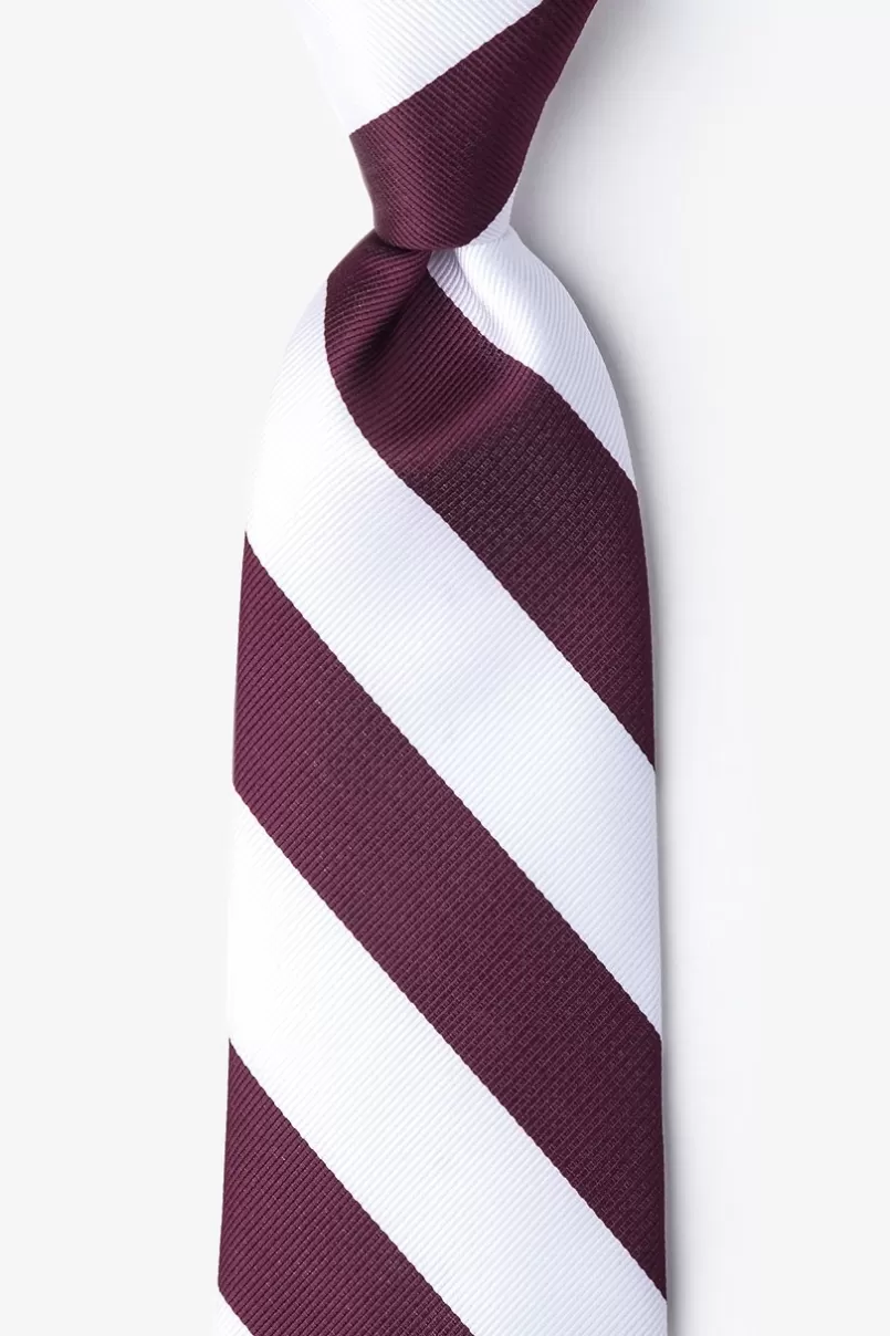 Ties Maroon & White Stripe Tie Maroon&White Clearance