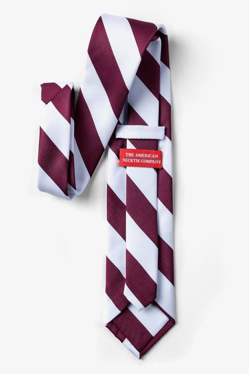 Ties Maroon & White Stripe Tie Maroon&White Clearance