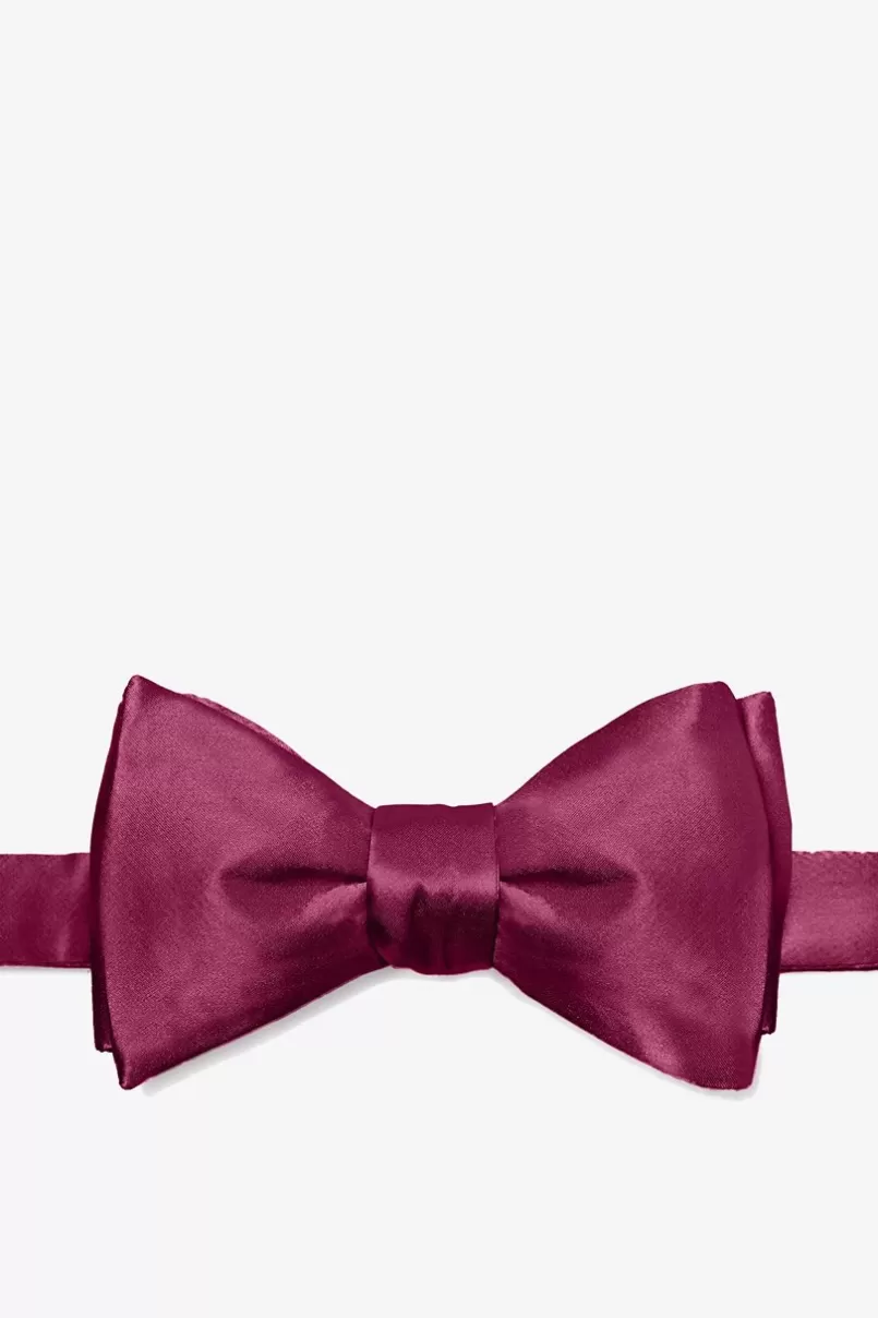 Ties Self-Tie Bow Tie Maroon Hot