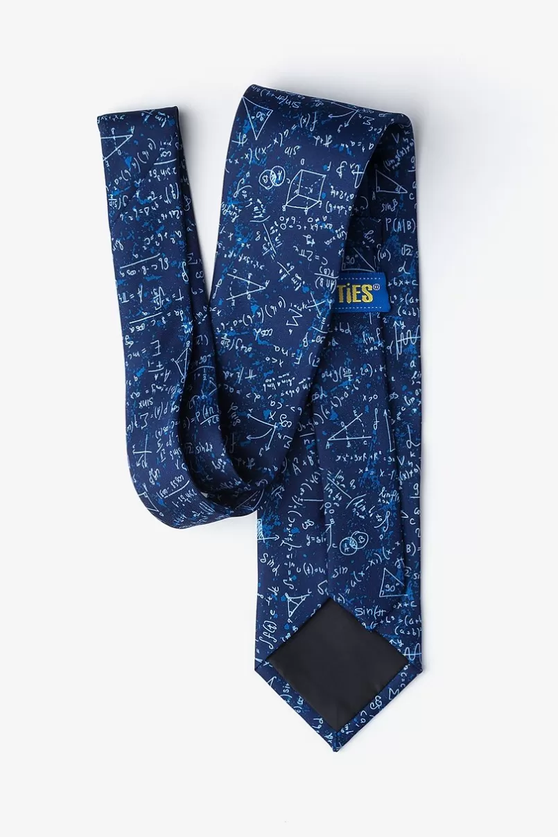 Ties Math Equations Navy Blue Extra Long Tie Cheap