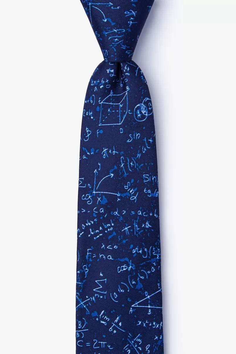 Ties Math Equations Navy Blue Skinny Tie NavyBlue Cheap