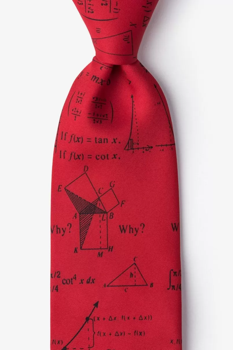 Ties Mathematics Red Tie Discount