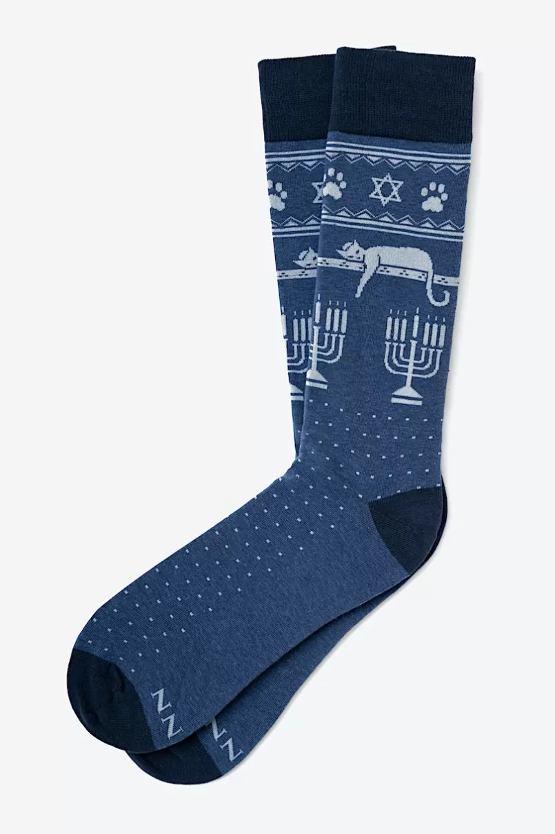 Ties Mazel Tov Navy Blue Sock Fashion