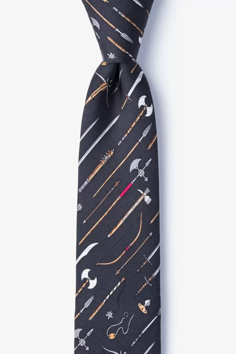 Ties Medieval Weaponry Black Skinny Tie Cheap