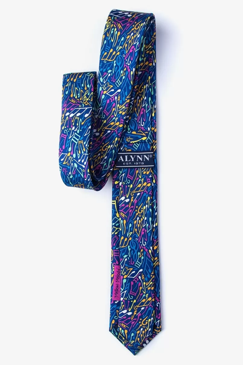 Ties Mellow Melody Navy Blue Skinny Tie Outlet