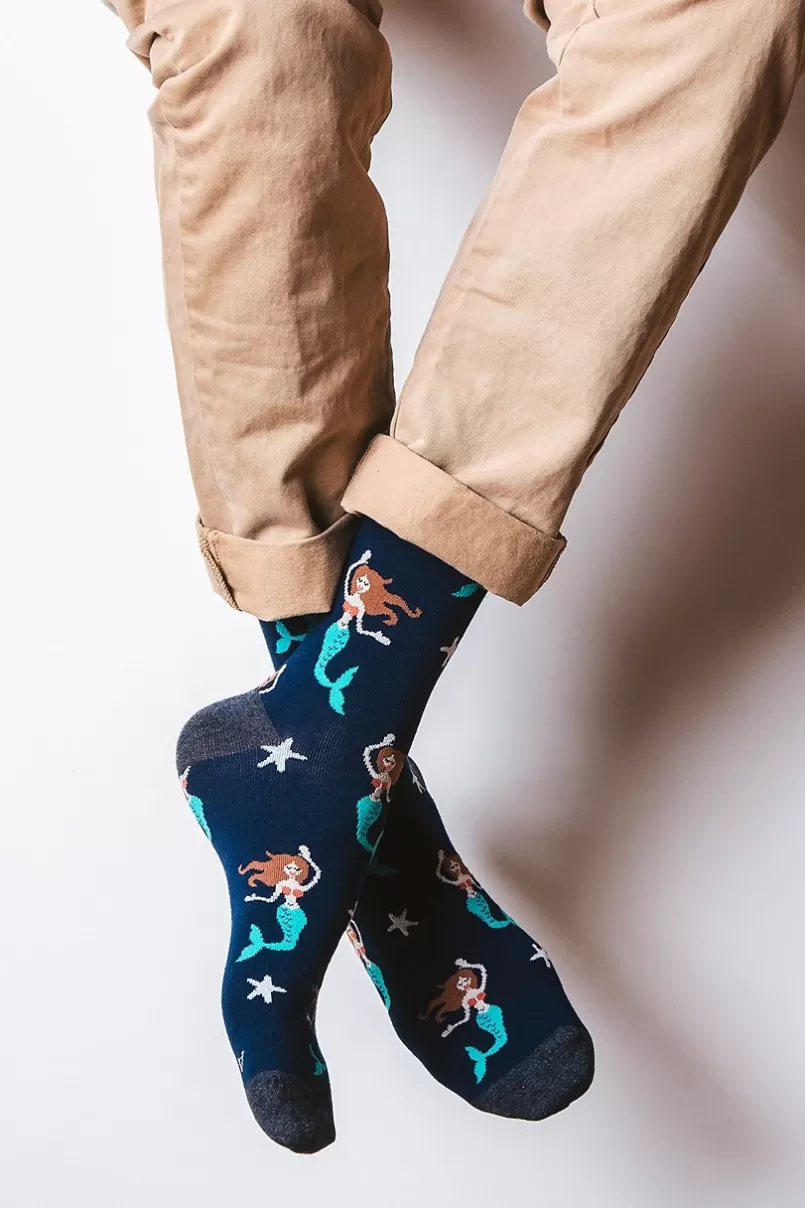 Ties Mermaid Navy Blue Sock NavyBlue Cheap